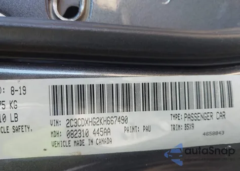 2019 Dodge Charger Gt Rwd z USA, uszkodzony, nr VIN 2C3CDXHG2KH667490